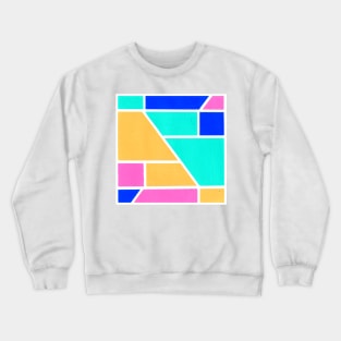 Inverted Blue Yellow Pink Geometric Abstract Acrylic Painting Crewneck Sweatshirt